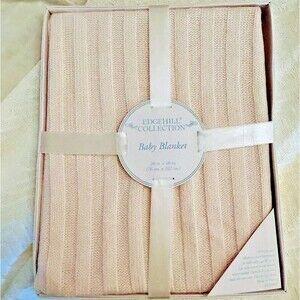 New Edgehill Collection Pale Pink Cable Knit Baby Girl Blanket Gift 30x40 Soft